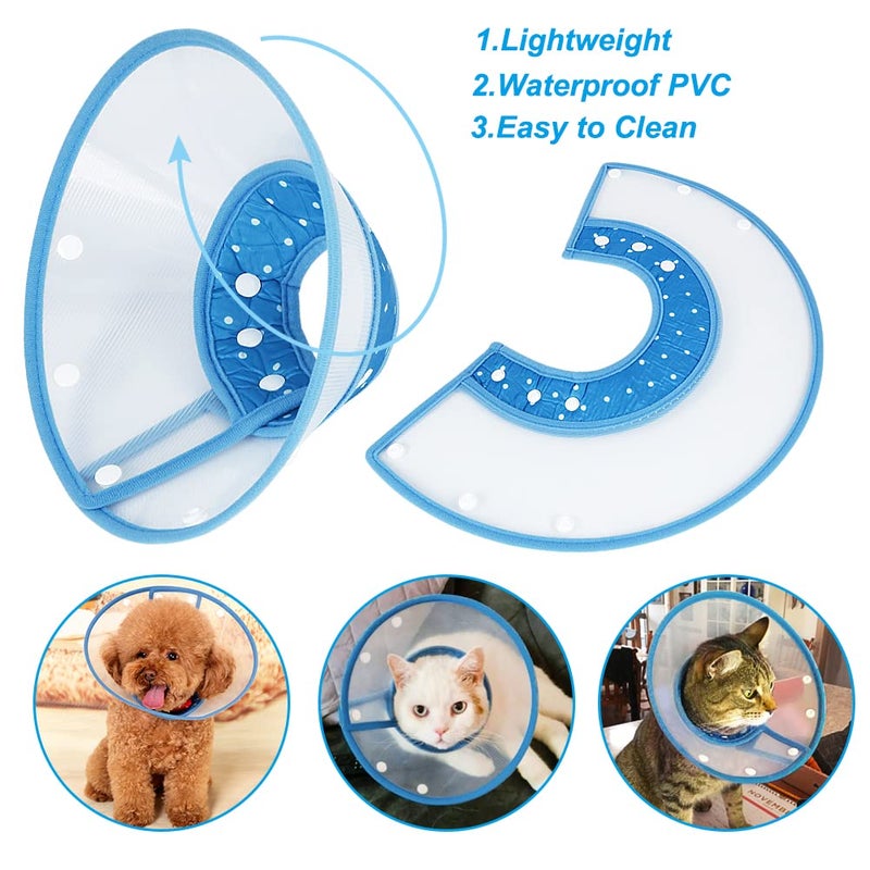 Vivifying Dog Cones for Small Dogs, Adjustable 5.7-8in Pet Cone, Lightweight Recovery Elizabethan Collar for Cats, Puppies and Mini Dogs (Blue) - Image 5